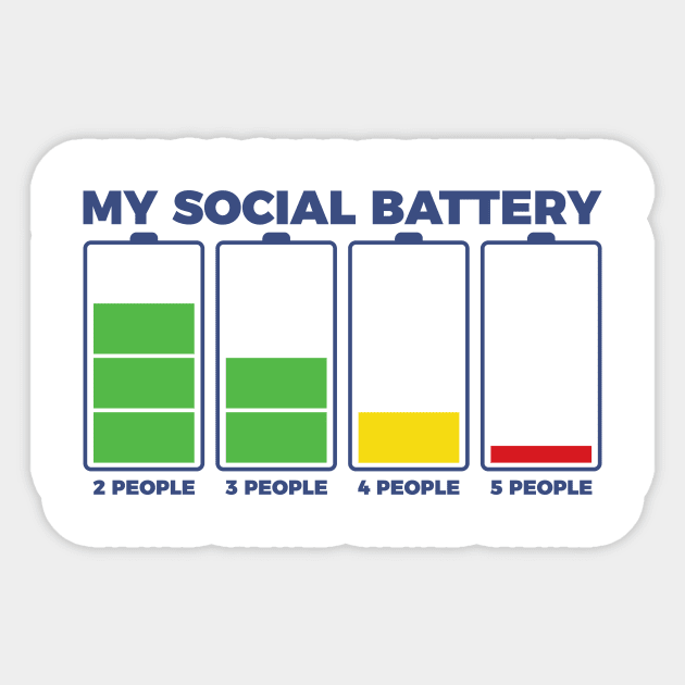 Introvert My Social Battery Sticker by RedYolk